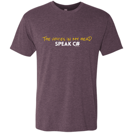 T-Shirts Vintage Purple / Small The Voices In My Head Speak C# Men's Triblend T-Shirt