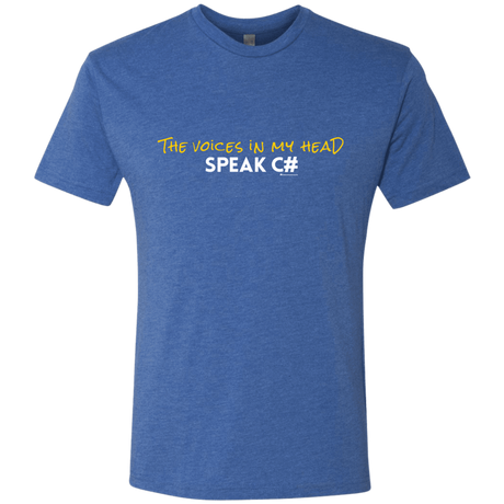 T-Shirts Vintage Royal / Small The Voices In My Head Speak C# Men's Triblend T-Shirt