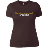 T-Shirts Dark Chocolate / X-Small The Voices In My Head Speak C# Women's Premium T-Shirt