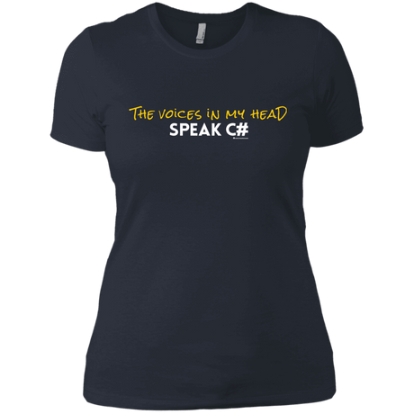 T-Shirts Indigo / X-Small The Voices In My Head Speak C# Women's Premium T-Shirt
