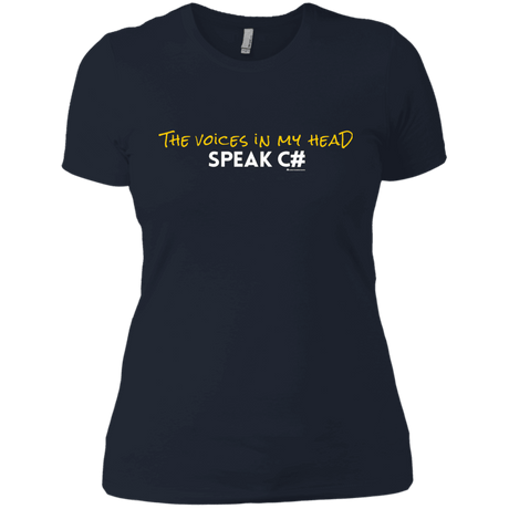 T-Shirts Midnight Navy / X-Small The Voices In My Head Speak C# Women's Premium T-Shirt