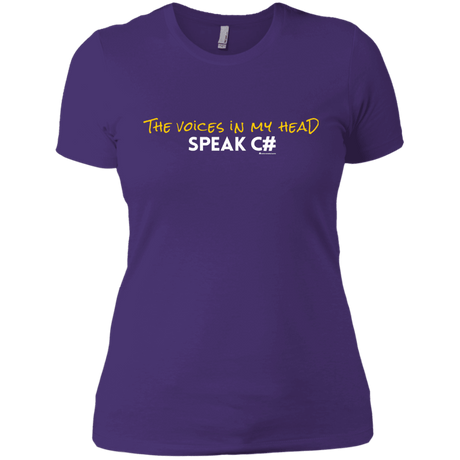 T-Shirts Purple Rush/ / X-Small The Voices In My Head Speak C# Women's Premium T-Shirt
