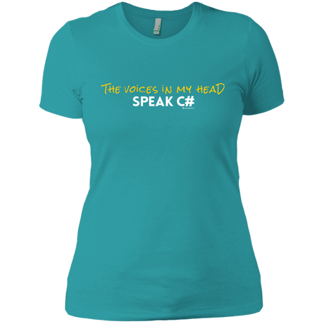T-Shirts Tahiti Blue / X-Small The Voices In My Head Speak C# Women's Premium T-Shirt