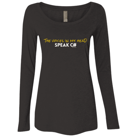 T-Shirts Vintage Black / Small The Voices In My Head Speak C# Women's Triblend Long Sleeve Shirt