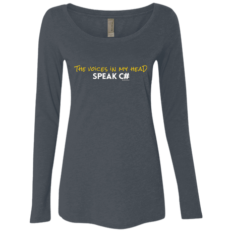 T-Shirts Vintage Navy / Small The Voices In My Head Speak C# Women's Triblend Long Sleeve Shirt