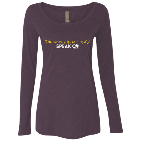 T-Shirts Vintage Purple / Small The Voices In My Head Speak C# Women's Triblend Long Sleeve Shirt