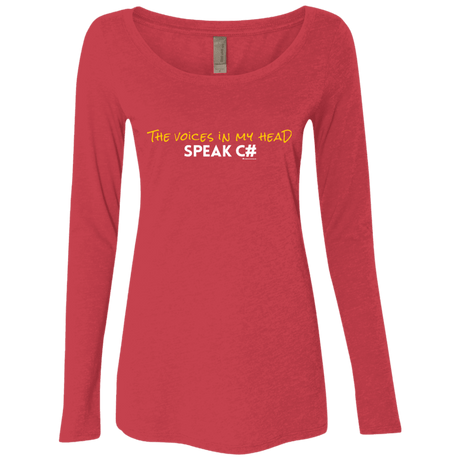 T-Shirts Vintage Red / Small The Voices In My Head Speak C# Women's Triblend Long Sleeve Shirt