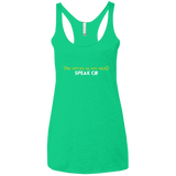 The Voices In My Head Speak C# Women's Triblend Racerback Tank