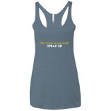 The Voices In My Head Speak C# Women's Triblend Racerback Tank