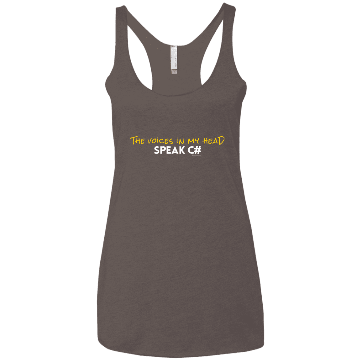 The Voices In My Head Speak C# Women's Triblend Racerback Tank