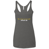 The Voices In My Head Speak C# Women's Triblend Racerback Tank
