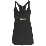 The Voices In My Head Speak C# Women's Triblend Racerback Tank