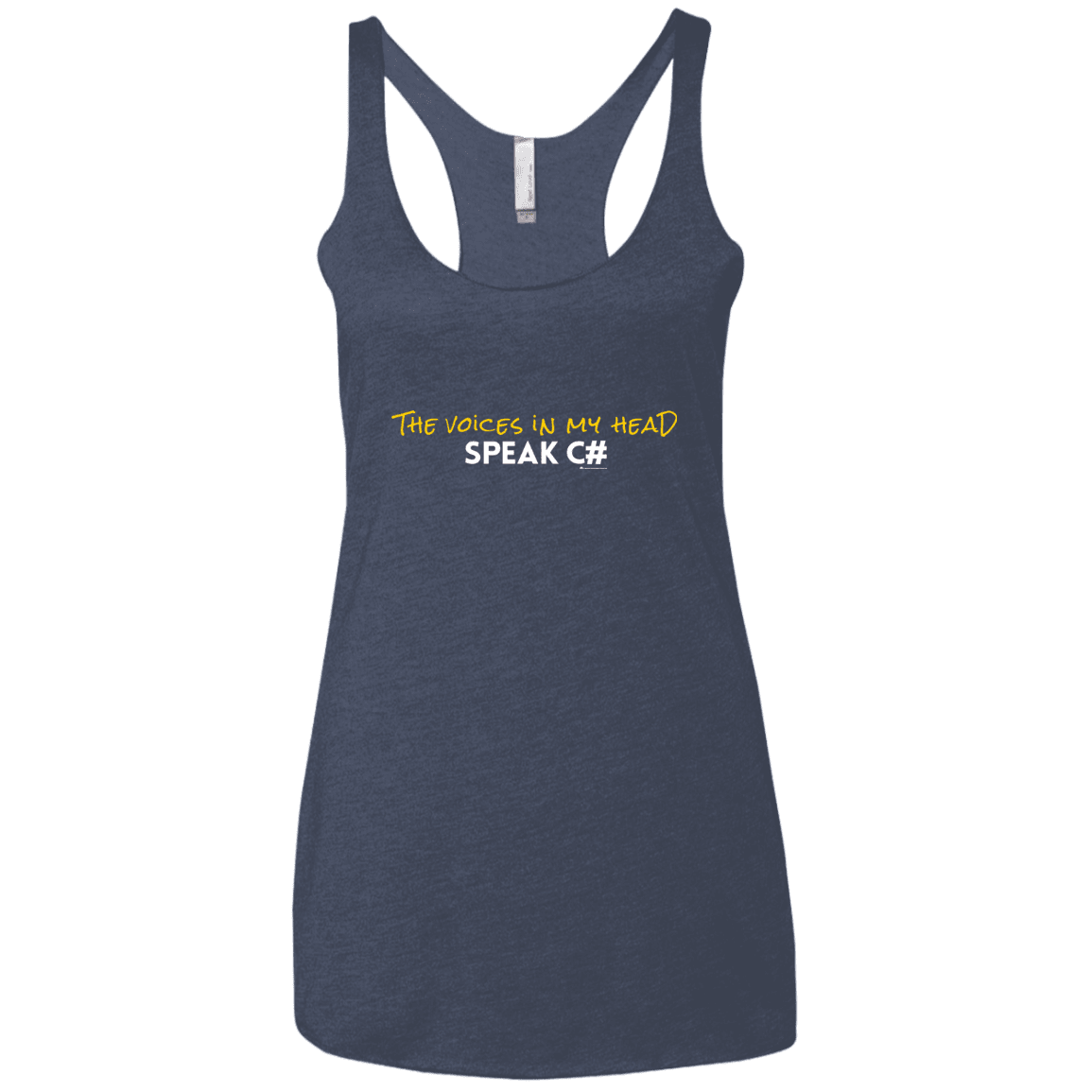 The Voices In My Head Speak C# Women's Triblend Racerback Tank