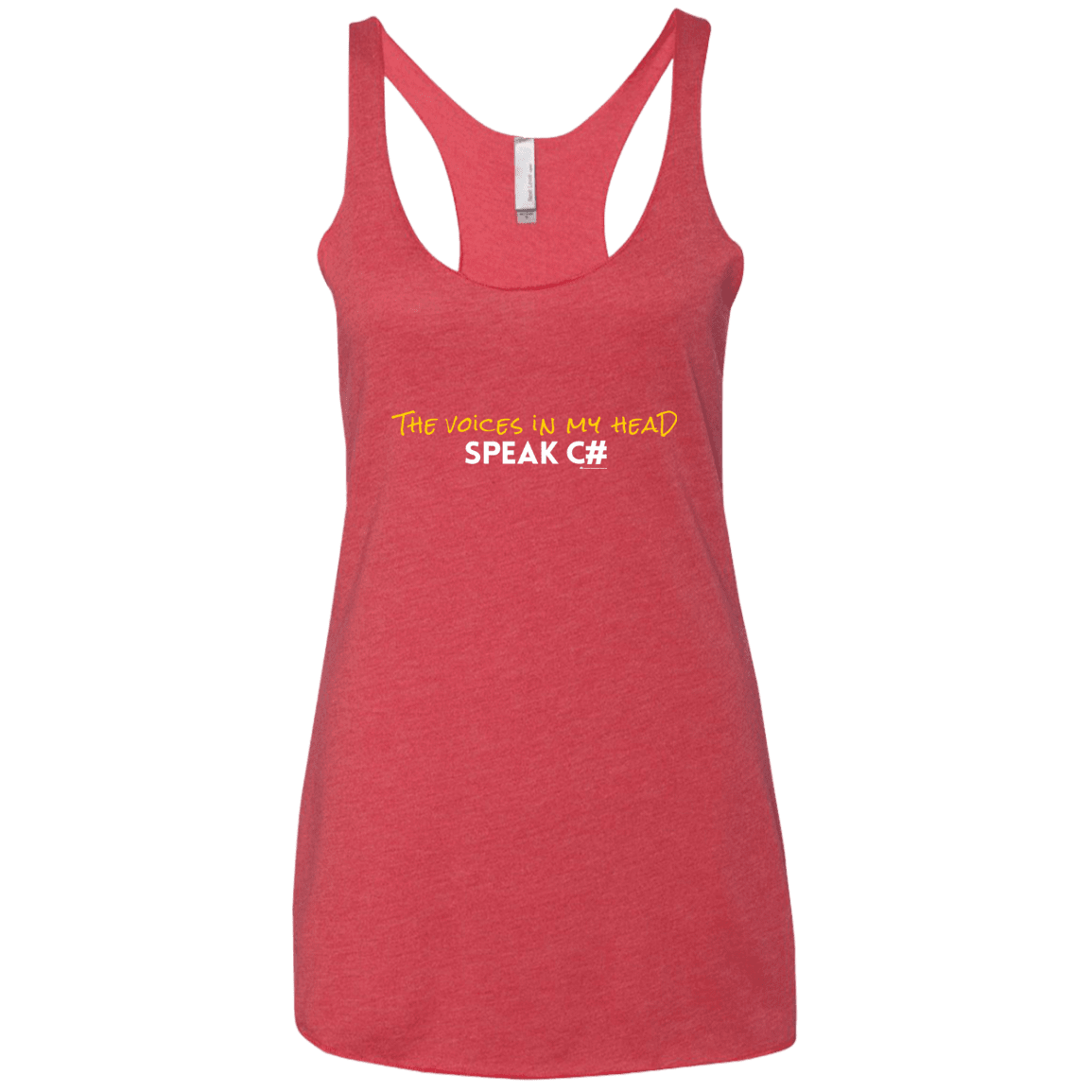 The Voices In My Head Speak C# Women's Triblend Racerback Tank
