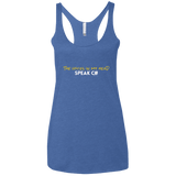 The Voices In My Head Speak C# Women's Triblend Racerback Tank