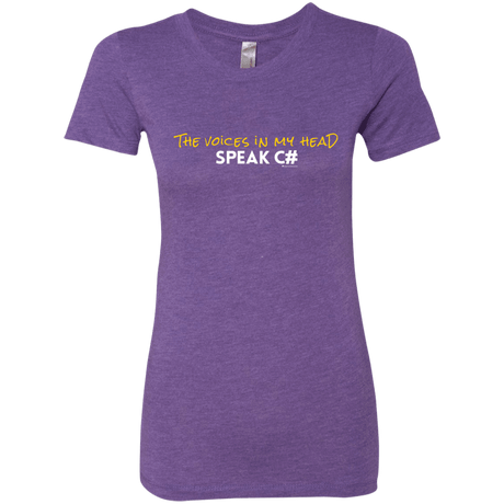 T-Shirts Purple Rush / Small The Voices In My Head Speak C# Women's Triblend T-Shirt