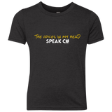 The Voices In My Head Speak C# Youth Triblend T-Shirt