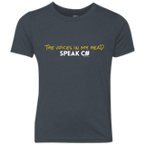 The Voices In My Head Speak C# Youth Triblend T-Shirt