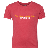 The Voices In My Head Speak C# Youth Triblend T-Shirt