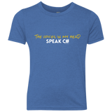 The Voices In My Head Speak C# Youth Triblend T-Shirt