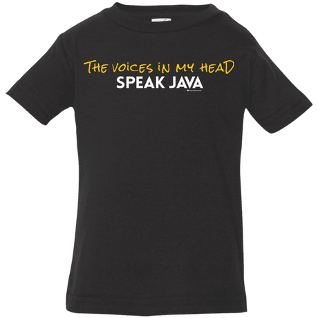 T-Shirts Black / 6 Months The Voices In My Head Speak Java Infant Premium T-Shirt