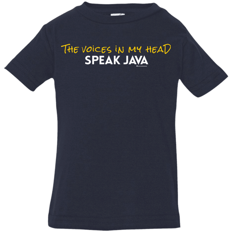 T-Shirts Navy / 6 Months The Voices In My Head Speak Java Infant Premium T-Shirt