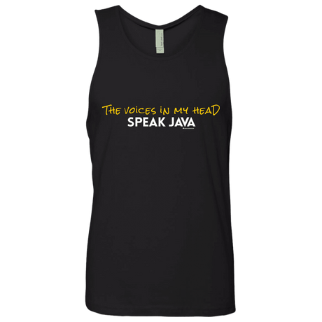 T-Shirts Black / Small The Voices In My Head Speak Java Men's Premium Tank Top