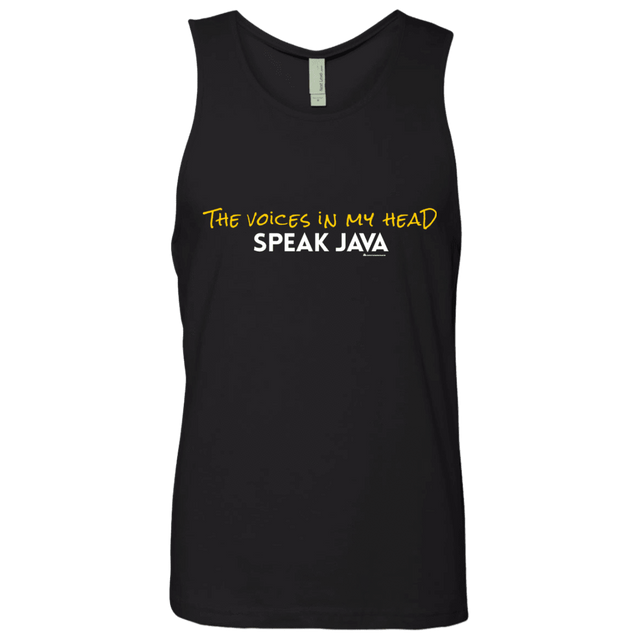 T-Shirts Black / Small The Voices In My Head Speak Java Men's Premium Tank Top