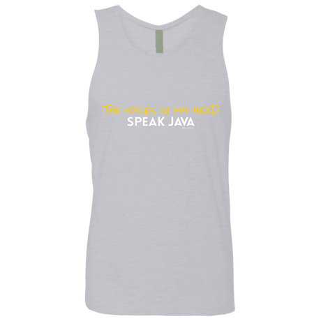 T-Shirts Heather Grey / Small The Voices In My Head Speak Java Men's Premium Tank Top