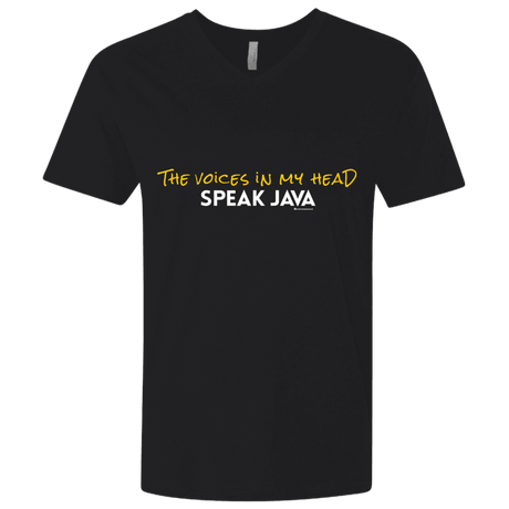 T-Shirts Black / X-Small The Voices In My Head Speak Java Men's Premium V-Neck