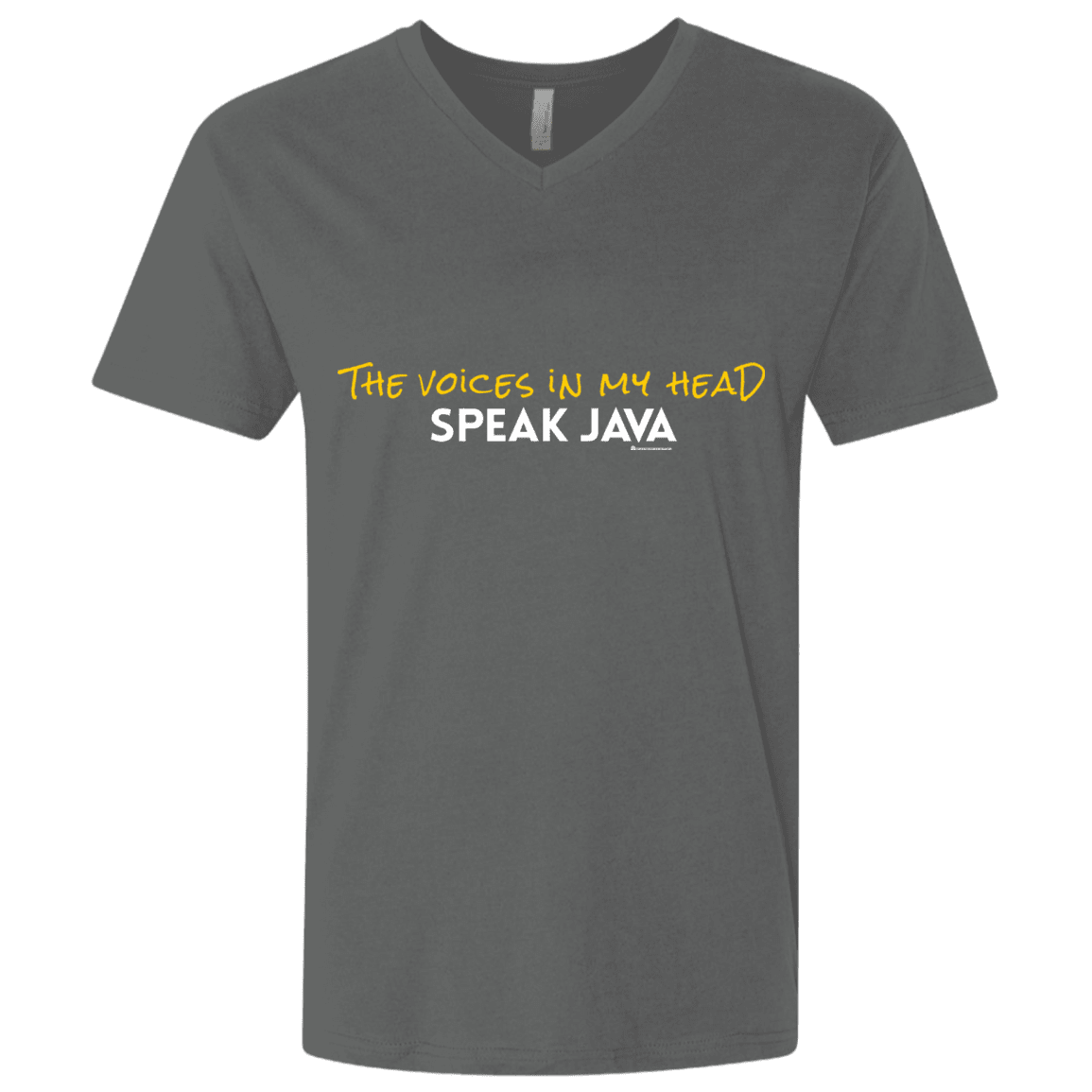 T-Shirts Heavy Metal / X-Small The Voices In My Head Speak Java Men's Premium V-Neck