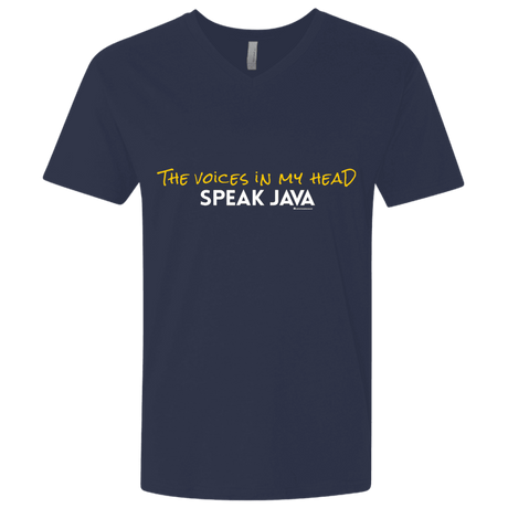 T-Shirts Midnight Navy / X-Small The Voices In My Head Speak Java Men's Premium V-Neck