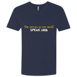 T-Shirts Midnight Navy / X-Small The Voices In My Head Speak Java Men's Premium V-Neck