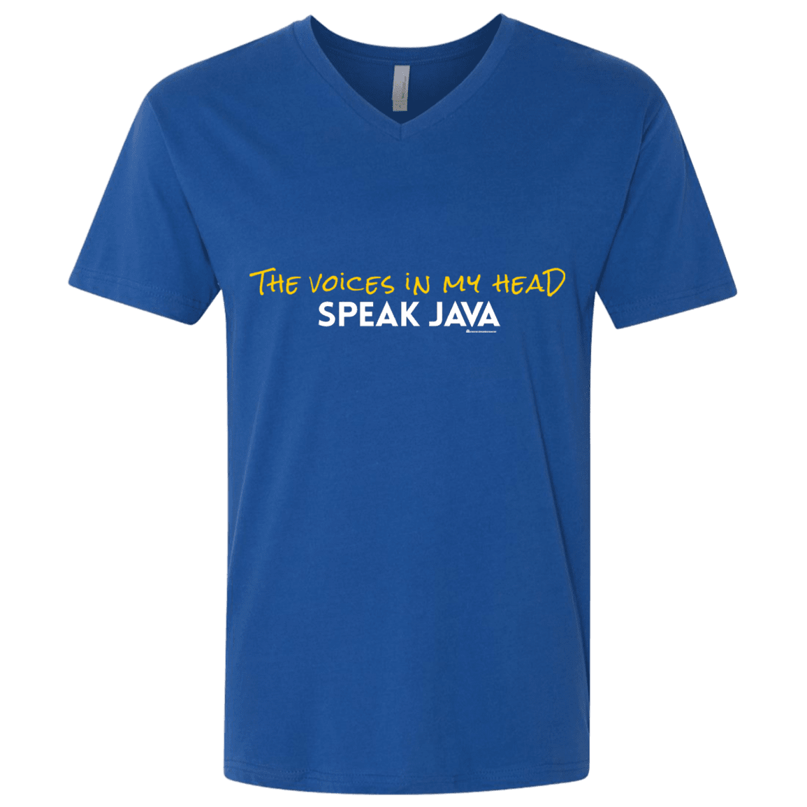 T-Shirts Royal / X-Small The Voices In My Head Speak Java Men's Premium V-Neck