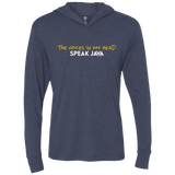 The Voices In My Head Speak Java Triblend Long Sleeve Hoodie Tee
