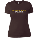 T-Shirts Dark Chocolate / X-Small The Voices In My Head Speak Java Women's Premium T-Shirt