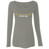 T-Shirts Venetian Grey / Small The Voices In My Head Speak Java Women's Triblend Long Sleeve Shirt