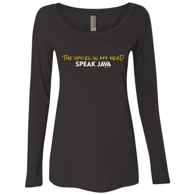 T-Shirts Vintage Black / Small The Voices In My Head Speak Java Women's Triblend Long Sleeve Shirt