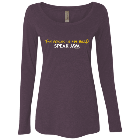 T-Shirts Vintage Purple / Small The Voices In My Head Speak Java Women's Triblend Long Sleeve Shirt