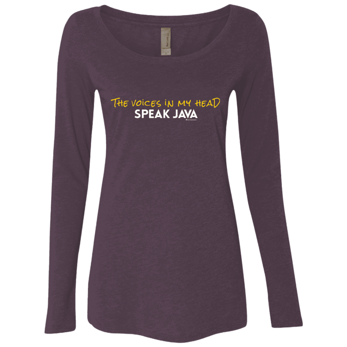 T-Shirts Vintage Purple / Small The Voices In My Head Speak Java Women's Triblend Long Sleeve Shirt