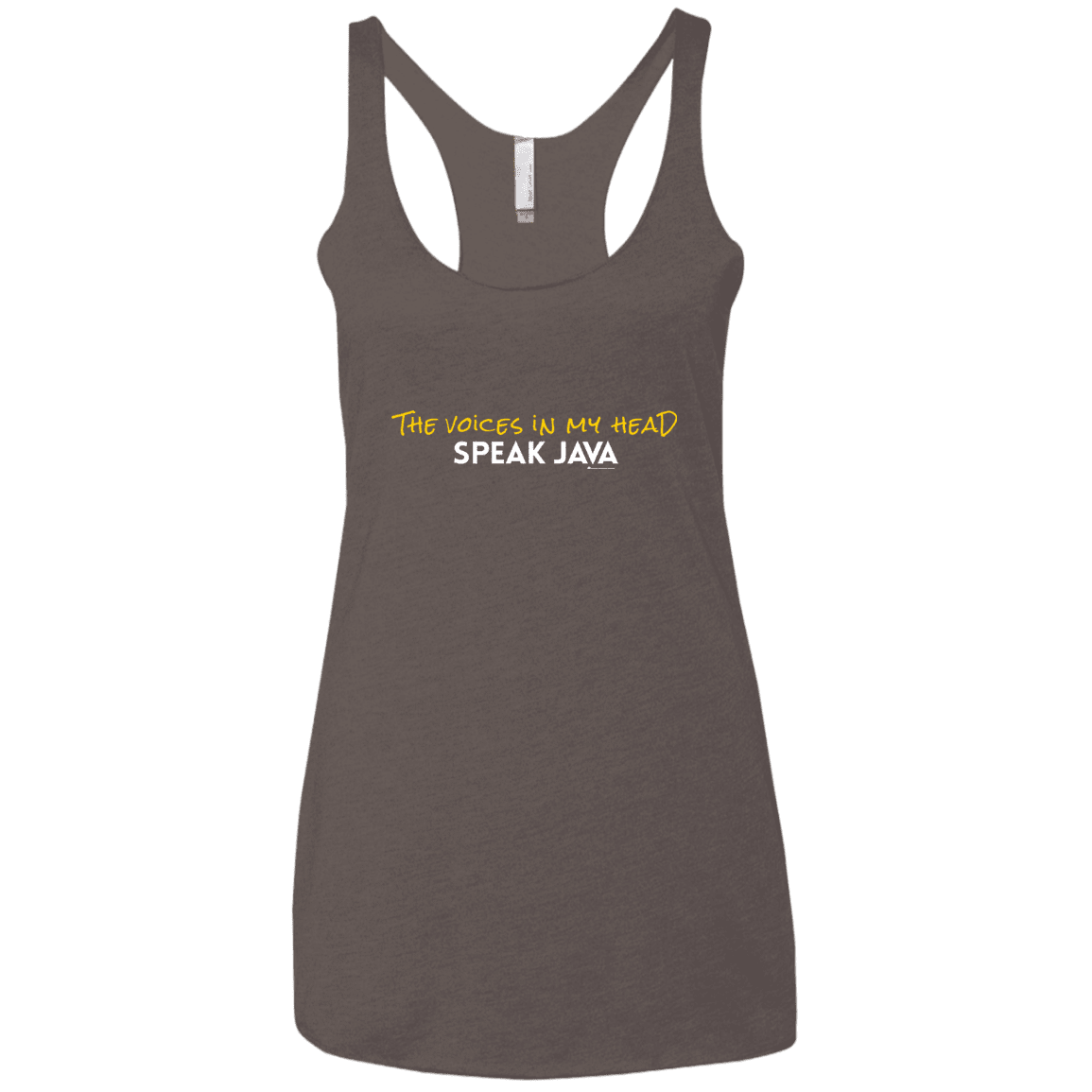 T-Shirts Macchiato / X-Small The Voices In My Head Speak Java Women's Triblend Racerback Tank