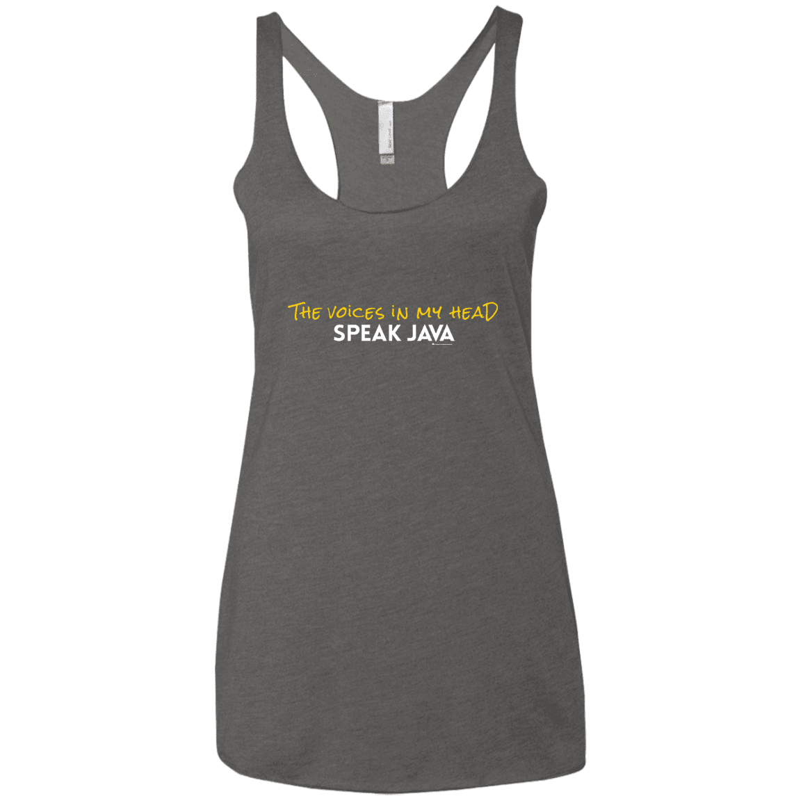 T-Shirts Premium Heather / X-Small The Voices In My Head Speak Java Women's Triblend Racerback Tank