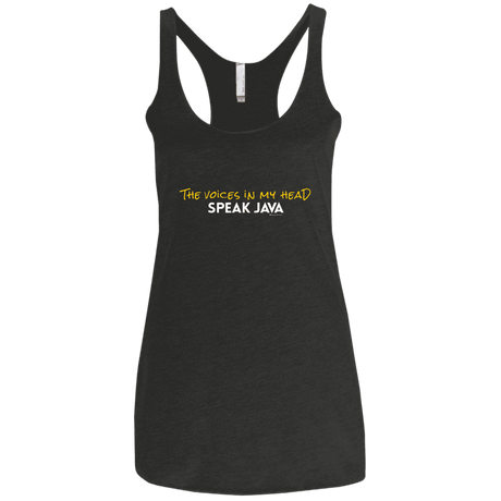 T-Shirts Vintage Black / X-Small The Voices In My Head Speak Java Women's Triblend Racerback Tank