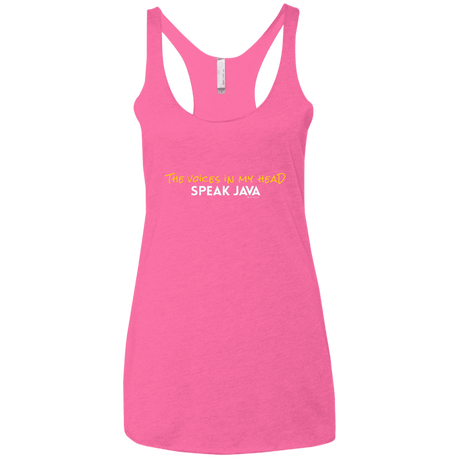 T-Shirts Vintage Pink / X-Small The Voices In My Head Speak Java Women's Triblend Racerback Tank
