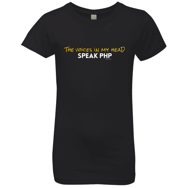 T-Shirts Black / YXS The Voices In My Head Speak PHP Girls Premium T-Shirt