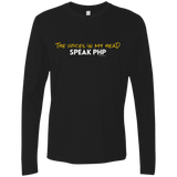 T-Shirts Black / Small The Voices In My Head Speak PHP Men's Premium Long Sleeve