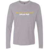 T-Shirts Heather Grey / Small The Voices In My Head Speak PHP Men's Premium Long Sleeve