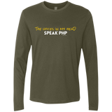 T-Shirts Military Green / Small The Voices In My Head Speak PHP Men's Premium Long Sleeve