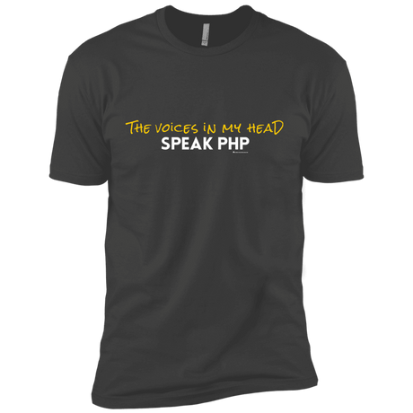 T-Shirts Heavy Metal / X-Small The Voices In My Head Speak PHP Men's Premium T-Shirt