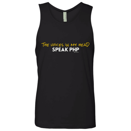 T-Shirts Black / Small The Voices In My Head Speak PHP Men's Premium Tank Top